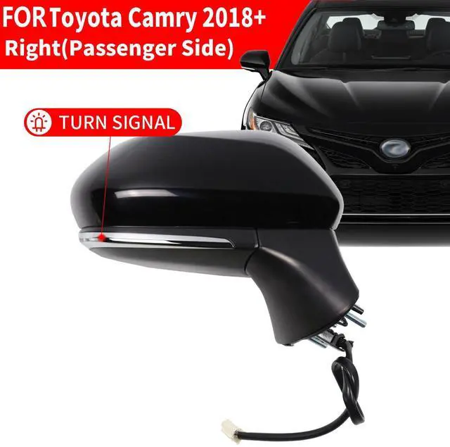 Alt view image 2 of 7 - for Toyota Camry Side Mirror Assembly Passenger Side 2024 2018 2019 2020 2021 2022 2023 2024 |Power |Heated |Turn Signal |Blind Spot Monitoring | (POWER+LAMP+HEAT+BSM, Passenger Side(RH))
