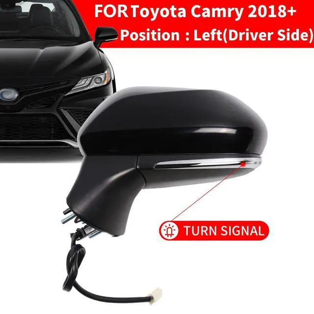 Alt view image 2 of 7 - for Toyota Camry Side Mirror Assembly Driver Side 2018 2019 2020 2021 2022 2023 2024 | Power | Heated | Turn Signal | Blind Spot Monitoring (POWER+LAMP+HEAT+BSM, Driver Side(LH))