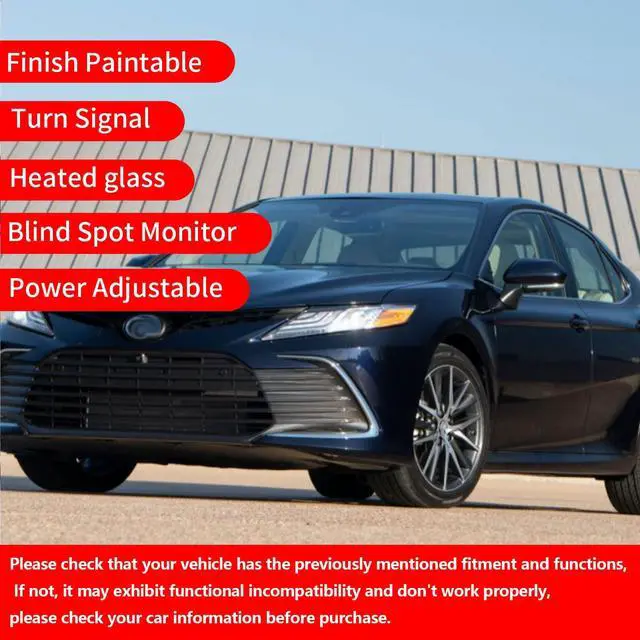 Alt view image 4 of 7 - for Toyota Camry Side Mirror Assembly Driver Side 2018 2019 2020 2021 2022 2023 2024 | Power | Heated | Turn Signal | Blind Spot Monitoring (POWER+LAMP+HEAT+BSM, Driver Side(LH))