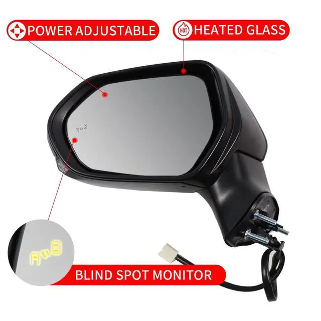 Alt view image 3 of 7 - for Toyota Camry Side Mirror Assembly Driver Side 2018 2019 2020 2021 2022 2023 2024 | Power | Heated | Turn Signal | Blind Spot Monitoring (POWER+LAMP+HEAT+BSM, Driver Side(LH))