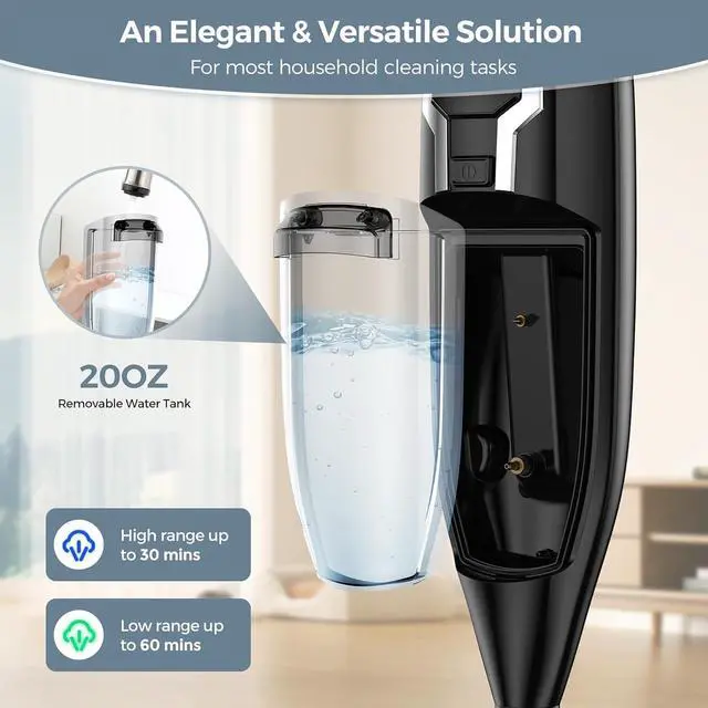 Alt view image 3 of 7 - Steam Mop, 12-in-1 Powerful Handheld Steam Cleaner Detachable Steam Mops for Floor Cleaning, 565ML Removable Tank, 23FT Power Cable, MultiPurpose Steamer for Hardwood, Tile, Grout, Furniture