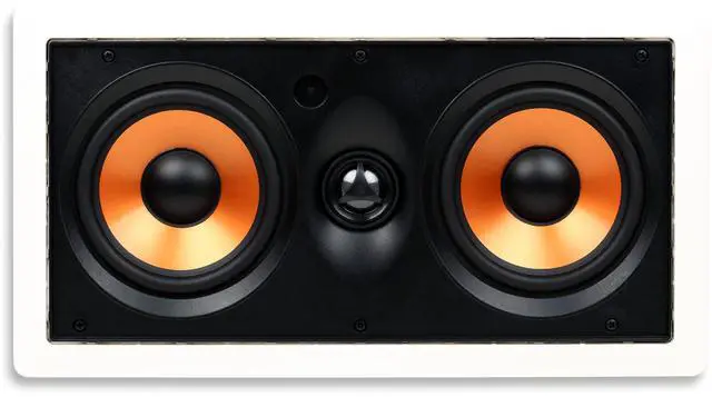 Main image of M-CS Dual 5.25 Inch 2-Way in-Wall Center Channel Speaker for Home Theater, Whole House Audio, MTM LCR Design, 5.25" Poly Woofers, 1" Pivoting Silk Tweeter, White, Paintable, Each