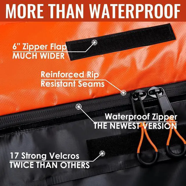 Alt view image 3 of 7 - Car Rooftop Cargo Carrier Bag, 21 Cubic Feet 100% Waterproof Heavy Duty 840D Car Roof Bag for All Vehicle with/Without Racks - Anti-Slip Mat, 6 Door Hooks, Storage Bags, 2 Extra Straps, Luggage Lock