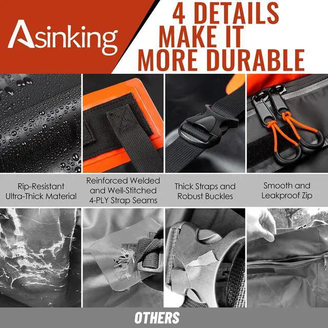 Alt view image 6 of 7 - Car Rooftop Cargo Carrier Bag, 21 Cubic Feet 100% Waterproof Heavy Duty 840D Car Roof Bag for All Vehicle with/Without Racks - Anti-Slip Mat, 6 Door Hooks, Storage Bags, 2 Extra Straps, Luggage Lock