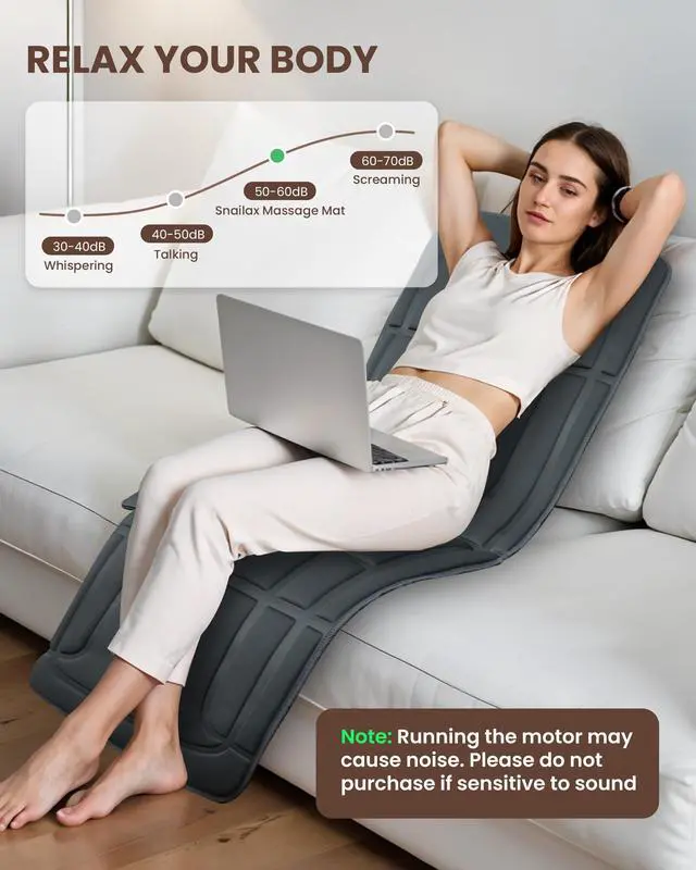 Alt view image 6 of 7 - Fathers Day Dad Gifts Full Body Massage Mat with Heat, Vibration Back Massage Pad for Chair, Bed, Sofa, Back Massager, Massage Chair Pad, 10 Vibration Motors& 2 Heating Levels