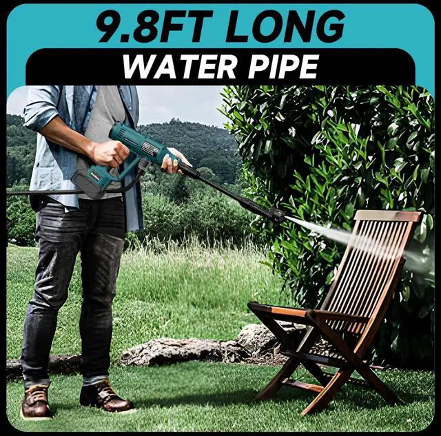 Alt view image 7 of 7 - Cordless Portable Washer Compatible with Makita 18V Battery, Portable Handheld Cleaning Tool with Brushless Motor, 6-in-1 Nozzle, 4 Level Adjustable for Car Floor Fence Wall (Tool only)