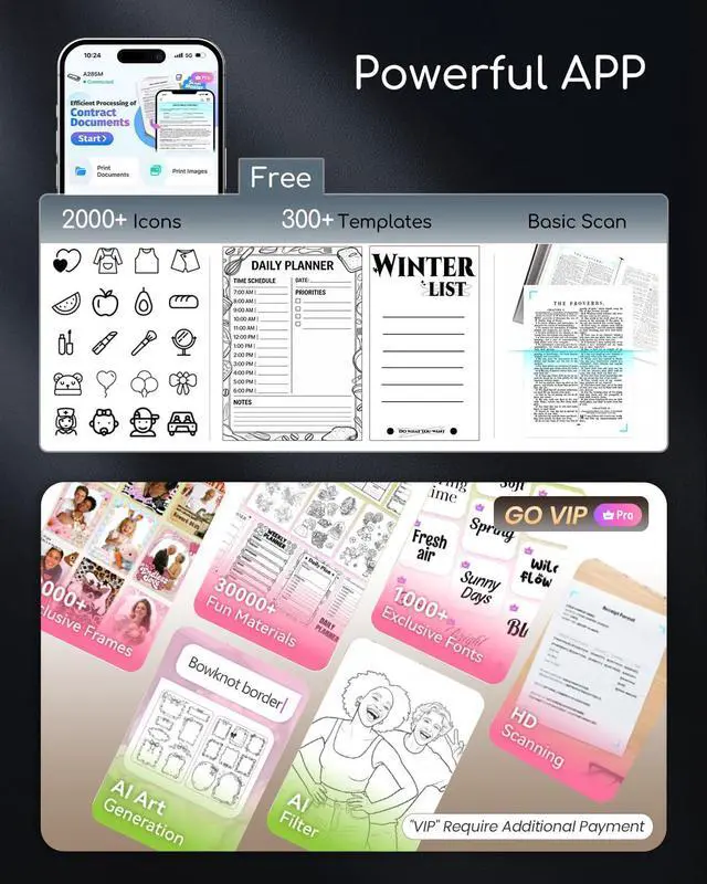 Alt view image 7 of 7 - Portable Printers Wireless for Travel, A285M Small Inkless Thermal Printer, Bluetooth Mobile Printer Support 8.5" X 11" Letter & A4 Thermal Paper, Compatible with iPhone Laptop for Home Office Receipt