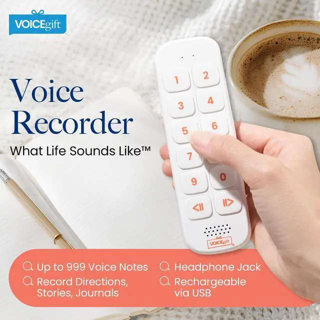 Alt view image 2 of 7 - Play, 10 Hour Capacity Screen-Free Voice Recorder, Playback Tool, Portable Electronic Story Player with Speaker, Clip & Strap, Add Voice to Journals, Albums and Keepsakes