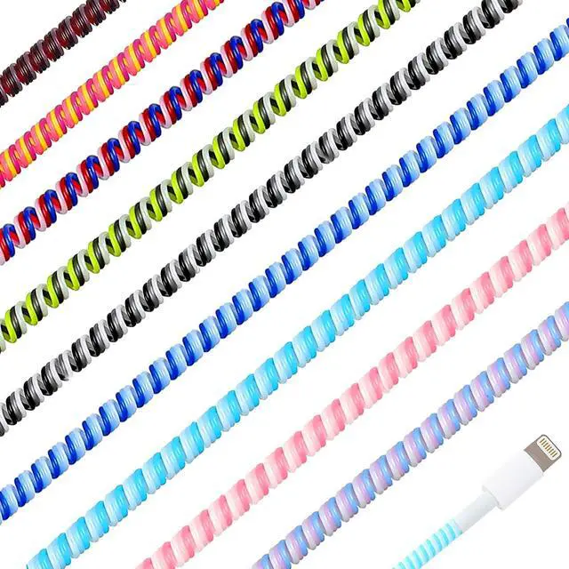 Main image of 10 Pcs Cord Protectors from Pets No Chew Spiral Cable Protector 43.3'' Phone Charger Cover Data Cable Protective Sleeve Chew Proof USB Wire Cover Stylish for Cat Dog Rabbit (Classic Colors)
