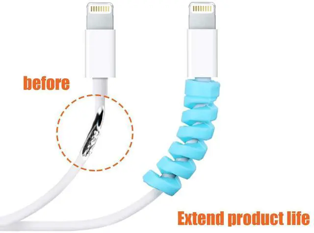 Alt view image 4 of 7 - 24 Pcs Charger Cable Protector,Silicone Flexible Cable Saver,Spiral USB Mouse Wire Protector for Headphone Laptop Earphone Cell Phone Wrap Accessories (Black,Pink,Blue,Green)
