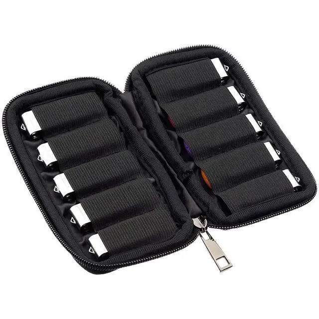 Alt view image 7 of 7 - 10 Slots Neoprene USB Flash Drive Case with 20 Identification Labels,Anti-Static Thumb Drive Organizer Bag, Slim Portable Memory Stick Storage Pouch for Travel, Office & Home, Black