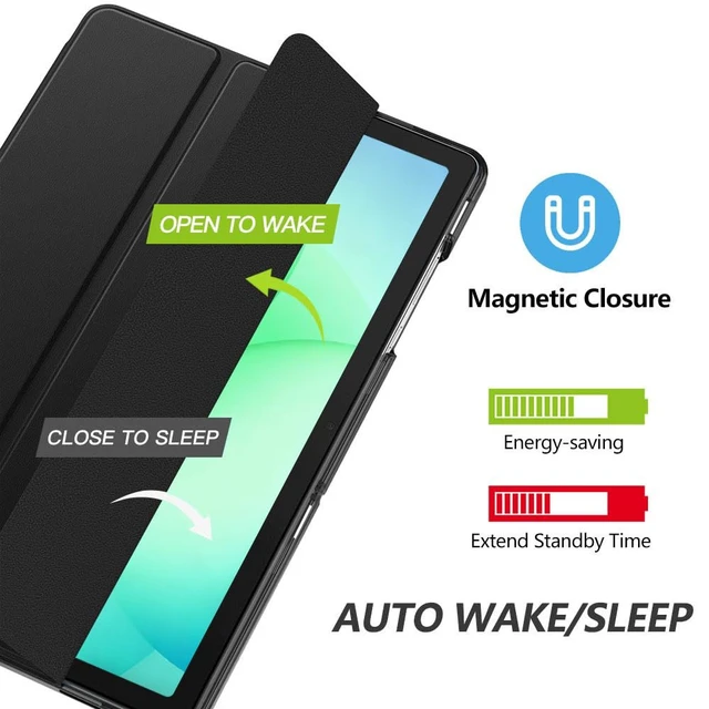 Alt view image 4 of 7 - Slim Case for Samsung Galaxy Tab A11+ Plus/ A9+ Plus 11 Inch, Black | Smart Stand Hard PC Translucent Back Shell Cover for Galaxy Tab A11+/A9+ Tablet, Auto Sleep/Wake, 2 Adjustable Angle