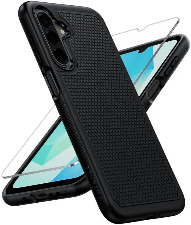 Main image of for Galaxy A17/A16 5G Phone Case - Samsung A17 Military Grade Drop Protection, 14ft Drop Tested, Screen Protector Included, Anti-Slip Matte Textured, TPU+PC Dual Layer Shockproof Cover (Black)