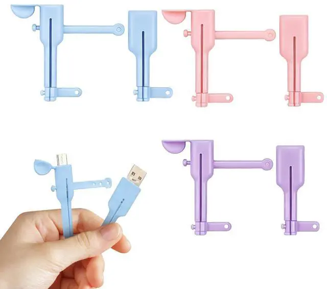 Main image of 3Pairs Charger Cable Protectors,Universal Silicone Non-Slip Cord Saver,3 in 1 Double-End Data Cable Protector,Cover Cord Organizer-Dustproof & Organizer & Protection for Home (Pink+Blue+Purple)