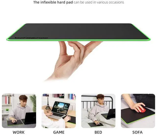 Alt view image 5 of 7 - Plastic Resin Hard Mouse Pad Premium Esports Waterproof Ultra Smooth No Irritating Smell Environment Fast and Accurate Control for Office and Gaming Laptop
