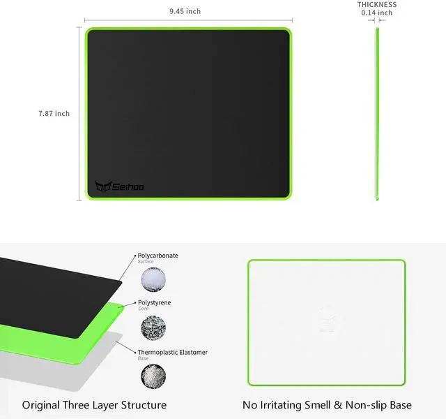 Alt view image 6 of 7 - Plastic Resin Hard Mouse Pad Premium Esports Waterproof Ultra Smooth No Irritating Smell Environment Fast and Accurate Control for Office and Gaming Laptop