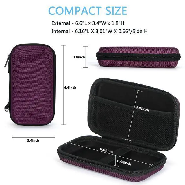Alt view image 2 of 7 - Hard EVA Carrying Case - GLCON Protective Electronic EVA Storage Case for Power Bank, Charger, Earbuds, Cell Phone, Battery - Portable Small Travel Bag with Mesh Inner Pocket + Zipper Enclosure
