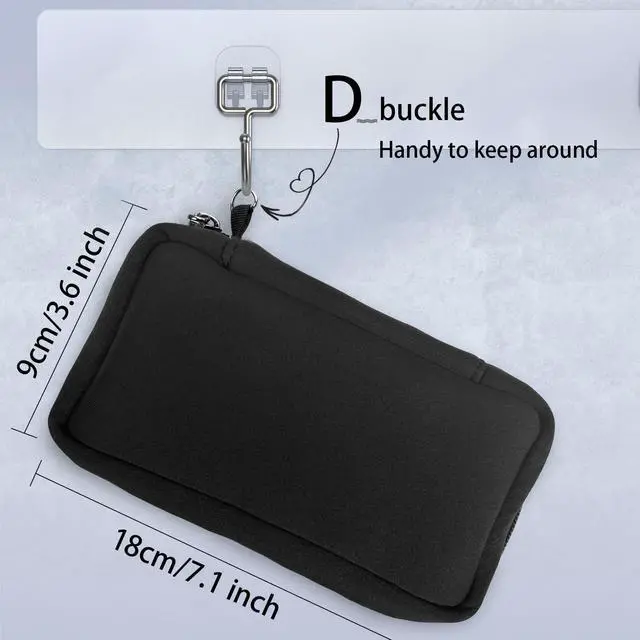 Alt view image 2 of 6 - USB Flash Drive Storage Case, 20 Slots Electronic Organizer, Black Carrying Case with D-Buckle, 7.1 x 3.6 inches