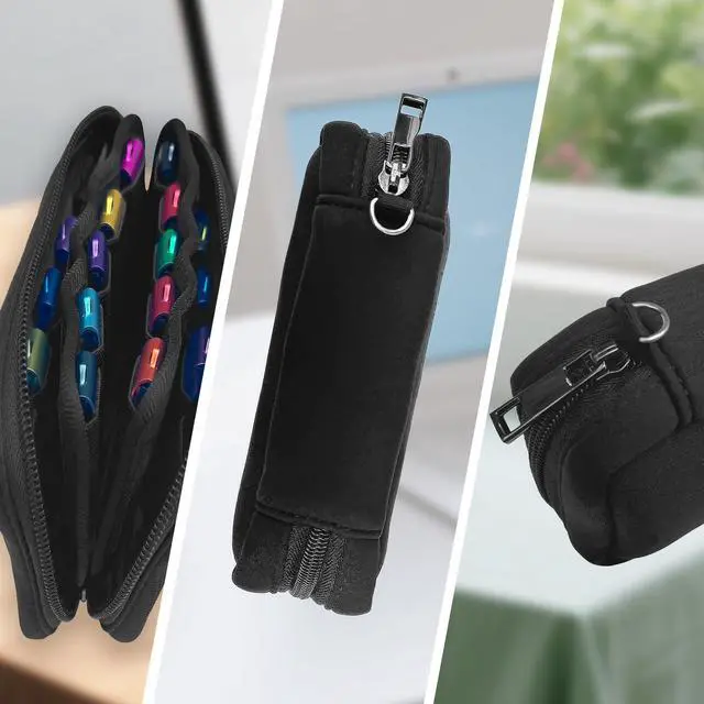 Alt view image 6 of 6 - USB Flash Drive Storage Case, 20 Slots Electronic Organizer, Black Carrying Case with D-Buckle, 7.1 x 3.6 inches