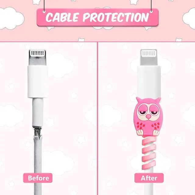 Alt view image 6 of 7 - 32 Pieces Colorful Cartoon Charger Cable Protectors USB Charger Saver Silicone Animal Buddies Flexible Cable Wire Protectors for Most Cellphone Data Lines (Cute Style,2 x 3 cm)