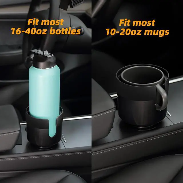 Alt view image 6 of 6 - Car Cup Holder Expander, Cup Holder Extender for Car with Adjustable Base, Fits Yeti 24/36/46oz, Hydroflask 32/40oz, Large Bottles in 3"-3.9" (16-40oz)