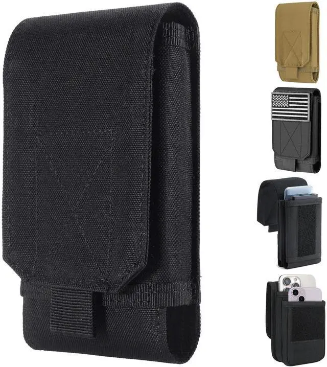 Main image of Black Army Camo Molle Bag for Mobile Phone, Belt Pouch Holster Cover Case for iPhone 17 Pro Max/iPhone 16 Pro Max/iPhone 15 Pro Max/iPhone 14 13 12 Pro Max/iPhone 16 15 14 Plus