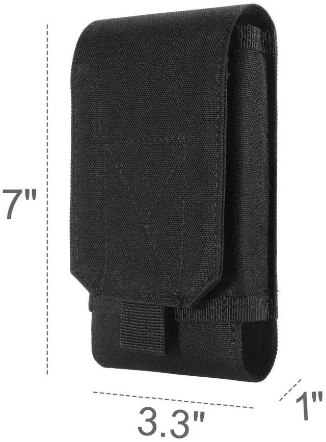 Alt view image 3 of 7 - Black Army Camo Molle Bag for Mobile Phone, Belt Pouch Holster Cover Case for iPhone 17 Pro Max/iPhone 16 Pro Max/iPhone 15 Pro Max/iPhone 14 13 12 Pro Max/iPhone 16 15 14 Plus