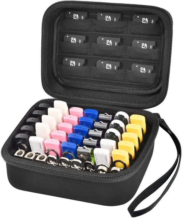 Main image of USB Flash Drive Case, Thumb Drive, Memory Card SD SDXC SDHC Card Holder Organizer, Electronic Accessories Storage Bag for SanDisk/SamData/Samsung/TOPESEL/PNY
