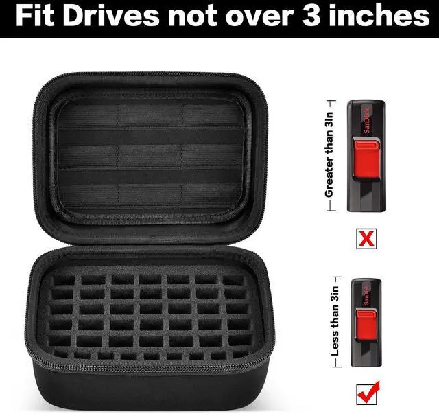 Alt view image 3 of 7 - USB Flash Drive Case, Thumb Drive, Memory Card SD SDXC SDHC Card Holder Organizer, Electronic Accessories Storage Bag for SanDisk/SamData/Samsung/TOPESEL/PNY
