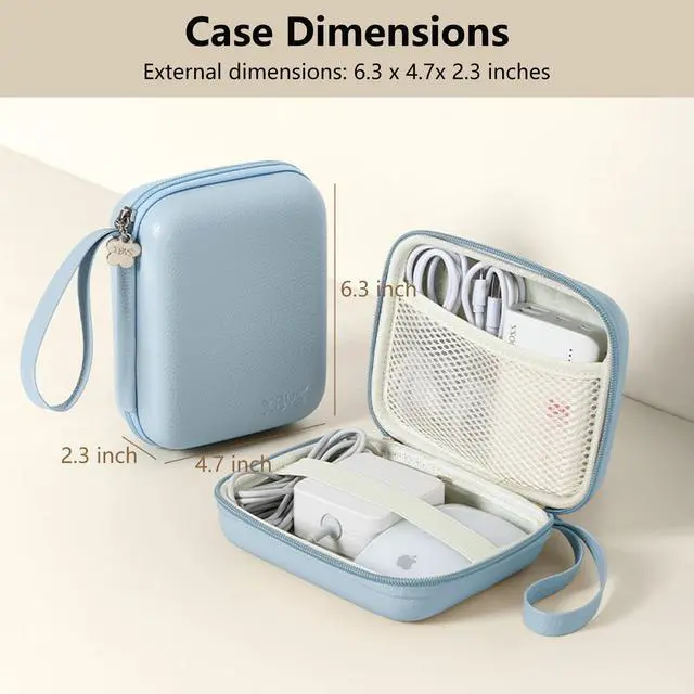 Alt view image 2 of 6 - Charger Case for Macbook, Portable Tech Electronic Organizer Bag, Small Travel Storage Pouch for Laptop Accessories, MacBook Power Adapter, Charging Cords, USB Drives, Power Bank (Blue, L)