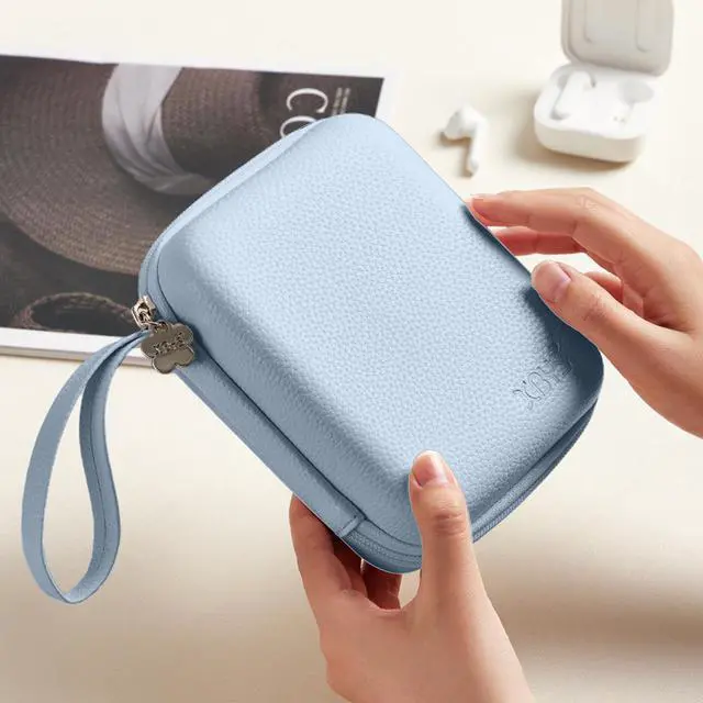 Alt view image 6 of 6 - Charger Case for Macbook, Portable Tech Electronic Organizer Bag, Small Travel Storage Pouch for Laptop Accessories, MacBook Power Adapter, Charging Cords, USB Drives, Power Bank (Blue, L)