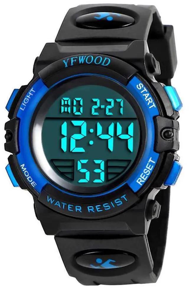 Main image of for Boys 5-15, Toddler Watch Waterproof Outdoor Sport Watches, Children Electronic Analog Quartz Wrist Watches with Silicone Band Luminous Alarm Stopwatch, Christmas Birthday Gift for Kids