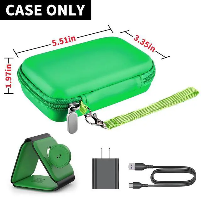 Alt view image 2 of 3 - Travel Case for UCOMX for Nano/for Rtops/for Hicober/for Iseyyox 3 in 1 Wireless Charger, Foldable Magnetic Charging Station Storage Holder Bag for Fast Charge Pad Cable Adapter Green-Box Only