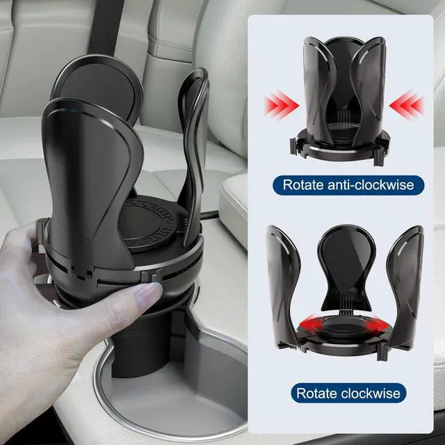 Alt view image 7 of 7 - Car Cup Holder Expander, Cup Holder Extender Adapter with Expandable Arm and Adjustable Base, Compatible with Yeti Ramblers 14-64oz, Hydro Flasks 18-64oz Most Coffee Mugs Bottles & Cups