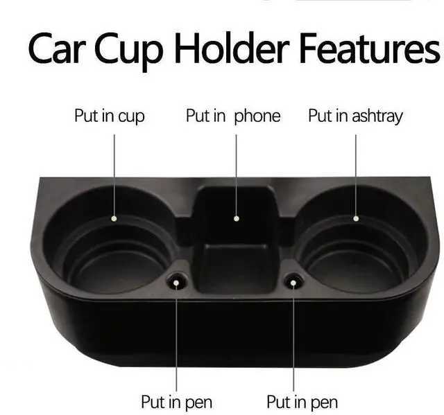 Alt view image 2 of 6 - Cup Holder Portable Multifunction Vehicle Seat Cup Cell Phone Drinks Holder Box Car Interior Organizer (Black)