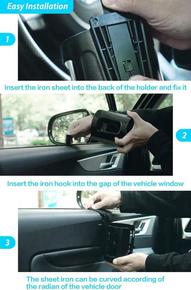 Alt view image 6 of 7 - Large Car Door Cup Holder, Vehicle Armrest Cup Holder, Drink Holder for Truck
