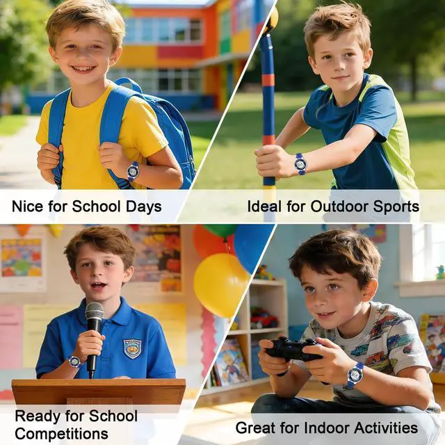 Alt view image 6 of 7 - Digital Kids Watch 30 M Waterproof, 7 Color Lights Time Teaching Watch Easy to Read for Girls Boy 5-16