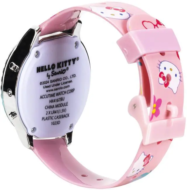 Alt view image 5 of 7 - Sanrio Hello Kitty Girls' Digital LCD Quartz Watch with Pink Strap and Colorful Bezel - Fun LED Light Show - Easy to Read Time for Kids - Fits Wrist 5.5"-8"