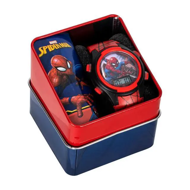 Alt view image 2 of 6 - Marvel Spider-Man Digital Watch for Kids Durable Plastic Timepiece, LCD Display, Quartz Accuracy, Iconic Spiderman Imagery