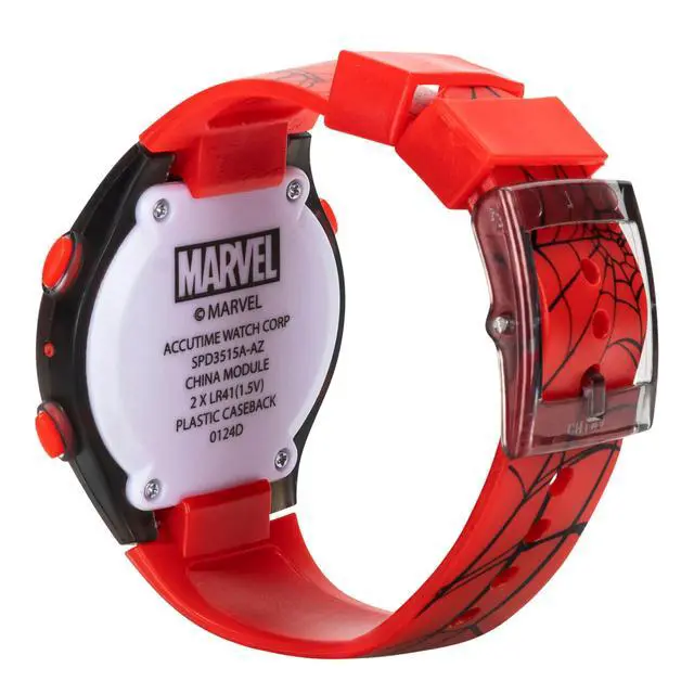 Alt view image 6 of 6 - Marvel Spider-Man Digital Watch for Kids Durable Plastic Timepiece, LCD Display, Quartz Accuracy, Iconic Spiderman Imagery