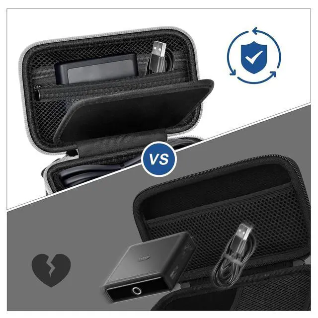 Alt view image 6 of 7 - Compatible with Anker Prime Power Bank 25000, 26250, 27650, 20100mAh & 100W Charging Base, Storage Travel Holder for Anker Laptop 737 Portable Chargers Prime USB C Cable, Adapter (Box Only)-Black
