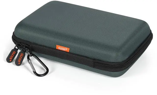 Main image of Shockproof Hard Shell Case - Large Electronic Organizer Carrying Case for External Hard Drive, Power Bank, Charger, Battery, GPS, Cell Phone - Portable Storage Pouch Bag Travel Case - Grey Blue