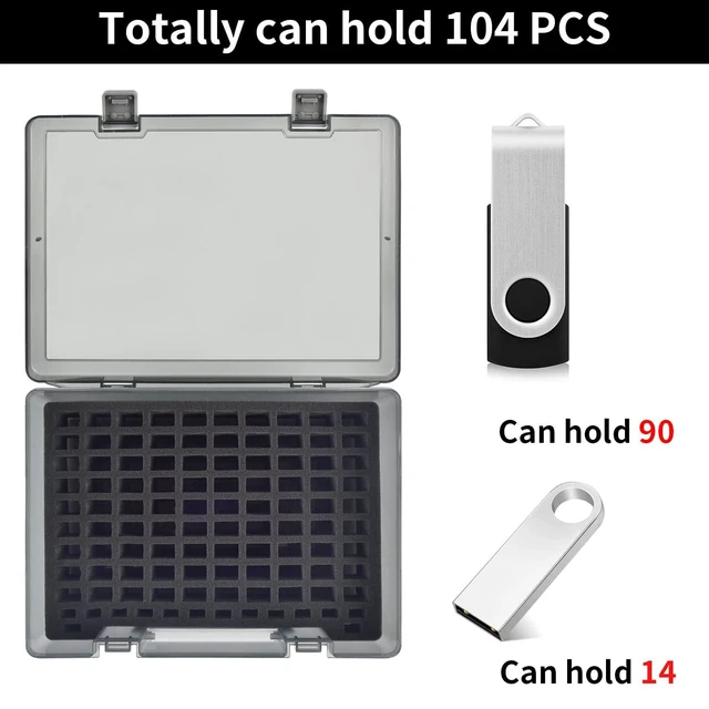 Alt view image 3 of 7 - Flash Drive Case USB Memory Stick SD Card Storage Organizer- Holds 104pcs Thumb Drive Electronic Accessories Holder for Sandisk/for Samsung/for Inland/for PNY/for Netac (Gray)