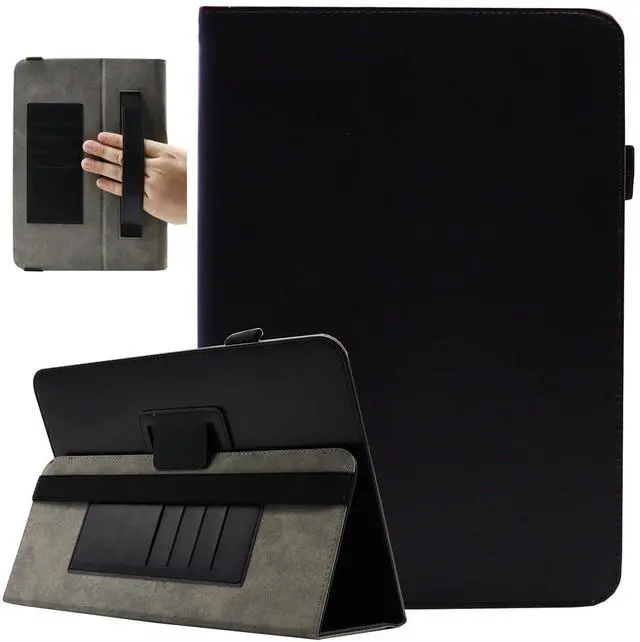Main image of 10 10.1 11 Inch Tablet Case, Viclowlpfe Protective Folio Stand Android 16 15 Case for 9.6-11 Inch Tablet with Hand Strap and Cards Slots, Black