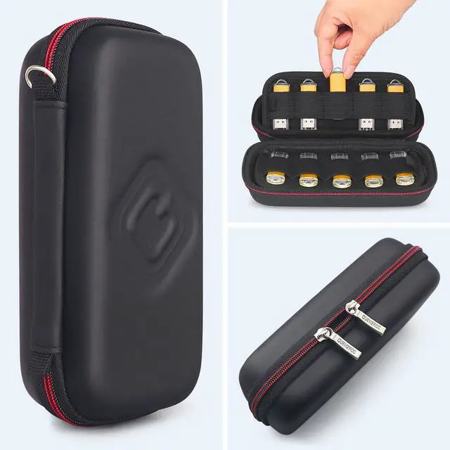 Alt view image 6 of 7 - USB Flash Drives Case Organizer Fits 20 Thumb Drives USB Sticks Holder Hard Shell Storage Case Portable Box Travel Carrying Pouch -Black