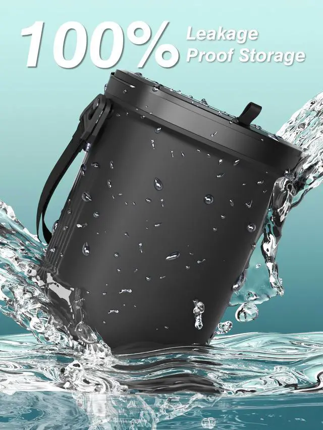 Alt view image 6 of 6 - Leakproof Car Trash Can, 1.9 Gallon Soft Silicone Hanging Garbage Can with Lid, Easy to Clean Vehicle Trash Bin, Suitable for Sedans, SUVs, MPVs & Trucks