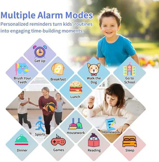 Alt view image 6 of 6 - Smart Watch for Kids with 39 Puzzle Games HD Touch Screen Camera Music Player Pedometer Alarm Clock Calculator Flashlight 12/24 hr Gifts for 4-12 Year Old Boys Toys for Kids