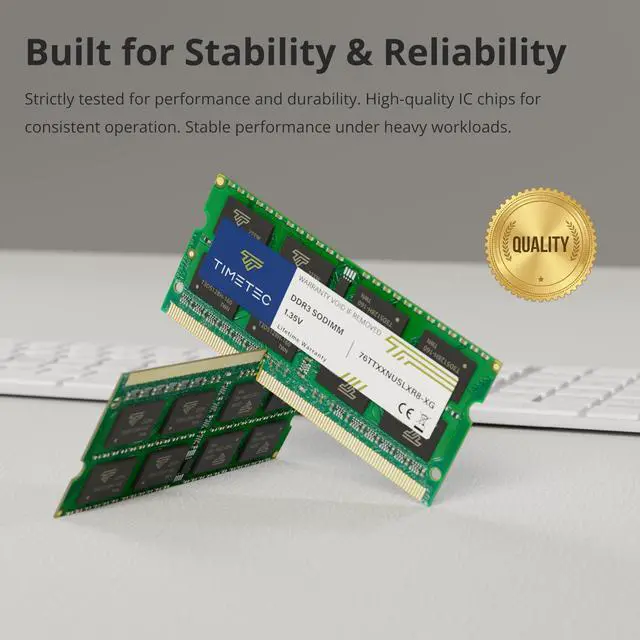 Alt view image 5 of 7 - 8GB DDR3L / DDR3 1600MHz (DDR3L-1600) PC3L-12800 / PC3-12800(PC3L-12800S) Non-ECC Unbuffered 1.35V/1.5V CL11 2Rx8 Dual Rank 204 Pin SODIMM Laptop Notebook PC Computer Memory RAM Module Upgrade