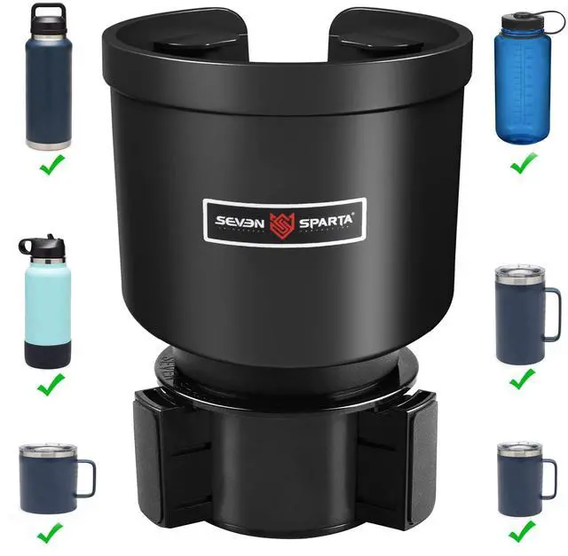 Main image of Upgraded Car Cup Holder Expander Adapter with Offset Adjustable Base, Compatible with Yeti 14/24/36/46oz Ramblers, Hydro Flasks 32/40oz, Other Large Bottles Mugs in 3.5"-4.0", 1 Pack