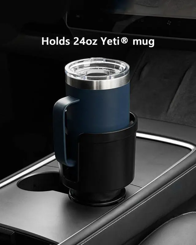 Alt view image 4 of 7 - Upgraded Car Cup Holder Expander Adapter with Offset Adjustable Base, Compatible with Yeti 14/24/36/46oz Ramblers, Hydro Flasks 32/40oz, Other Large Bottles Mugs in 3.5"-4.0", 1 Pack